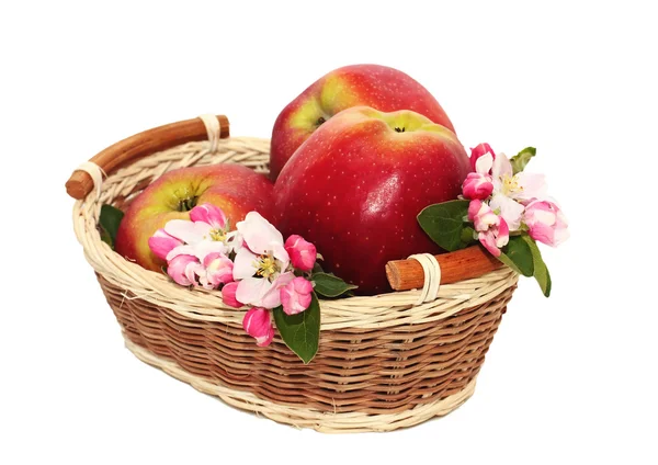 Sepette kırmızı elmalar — Stok fotoğraf