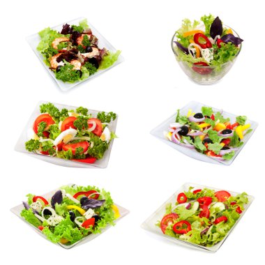 Assorti of salads clipart