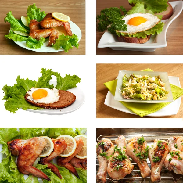 Coleção de pratos de frango — Fotografia de Stock