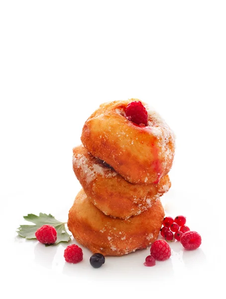 Donuts with berries — Stock Photo, Image