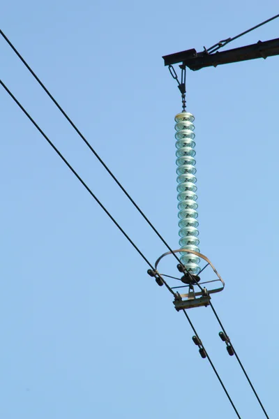 stock image Power line against the blue sky