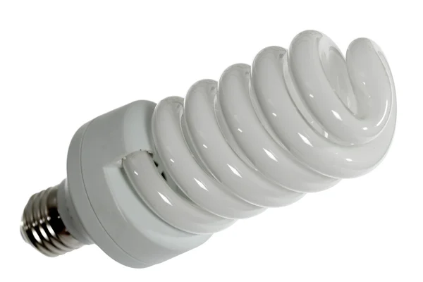 Флуоресцентная лампочка, изолированная на белом фоне — стоковое фото