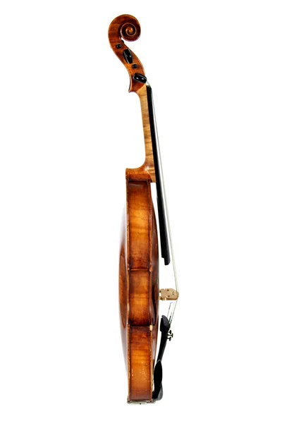 Alte Geige, isoliert auf weißem Hintergrund — Stockfoto