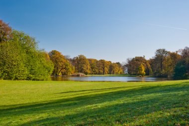 Meadow and pond clipart