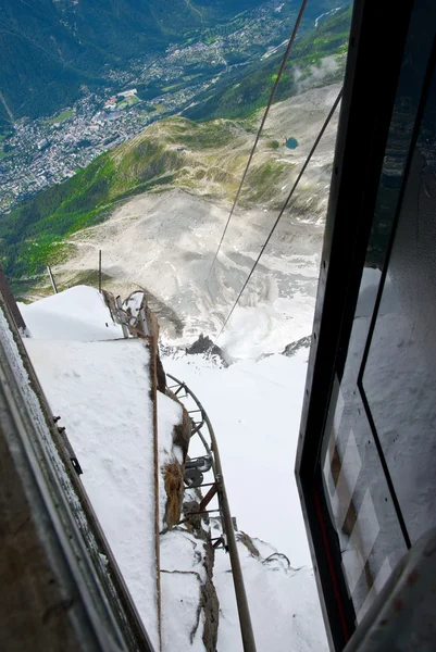 Chamonix panorama from Aiguille du Midi — Stock Photo, Image