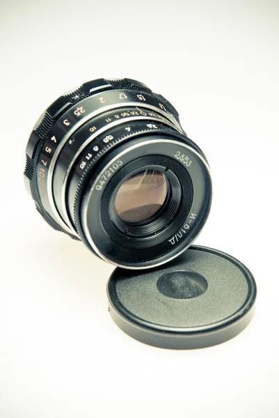 stock image Old camera lens in vintage