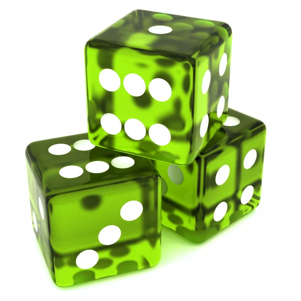 绿色骰子 — 图库照片