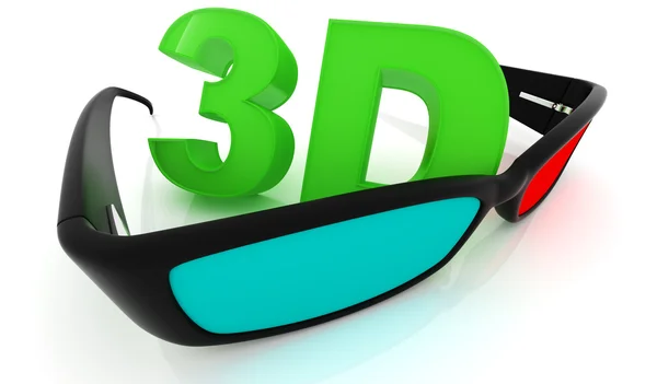 Gafas estéreo 3D en blanco — Foto de Stock