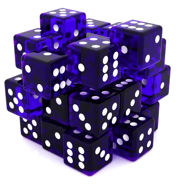 Violet Dice cube — Stock Photo, Image