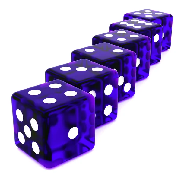 Line of Violet Dice — Stock Photo, Image