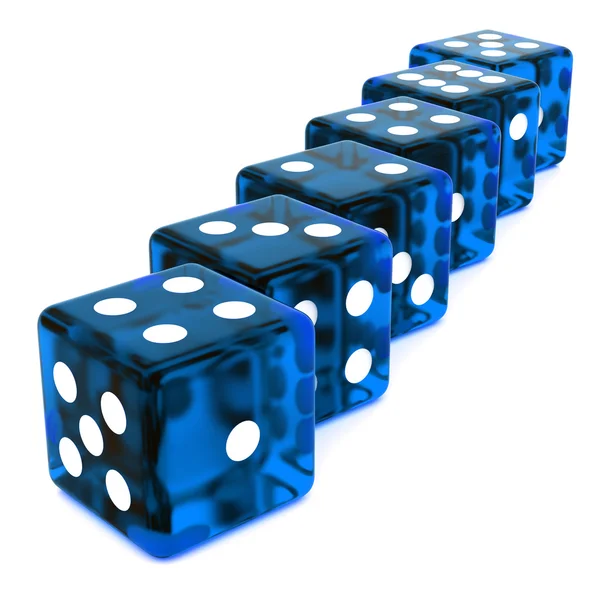 Line of Violet Dice — Stock Photo, Image