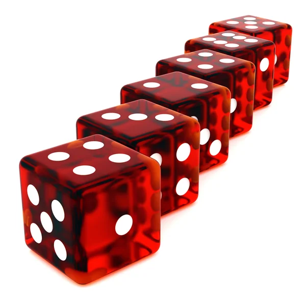 Line of Red Dice — Stock Photo, Image