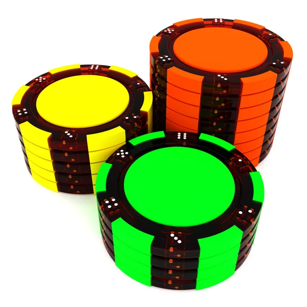 Στοίβες από μάρκες πόκερ — Φωτογραφία Αρχείου