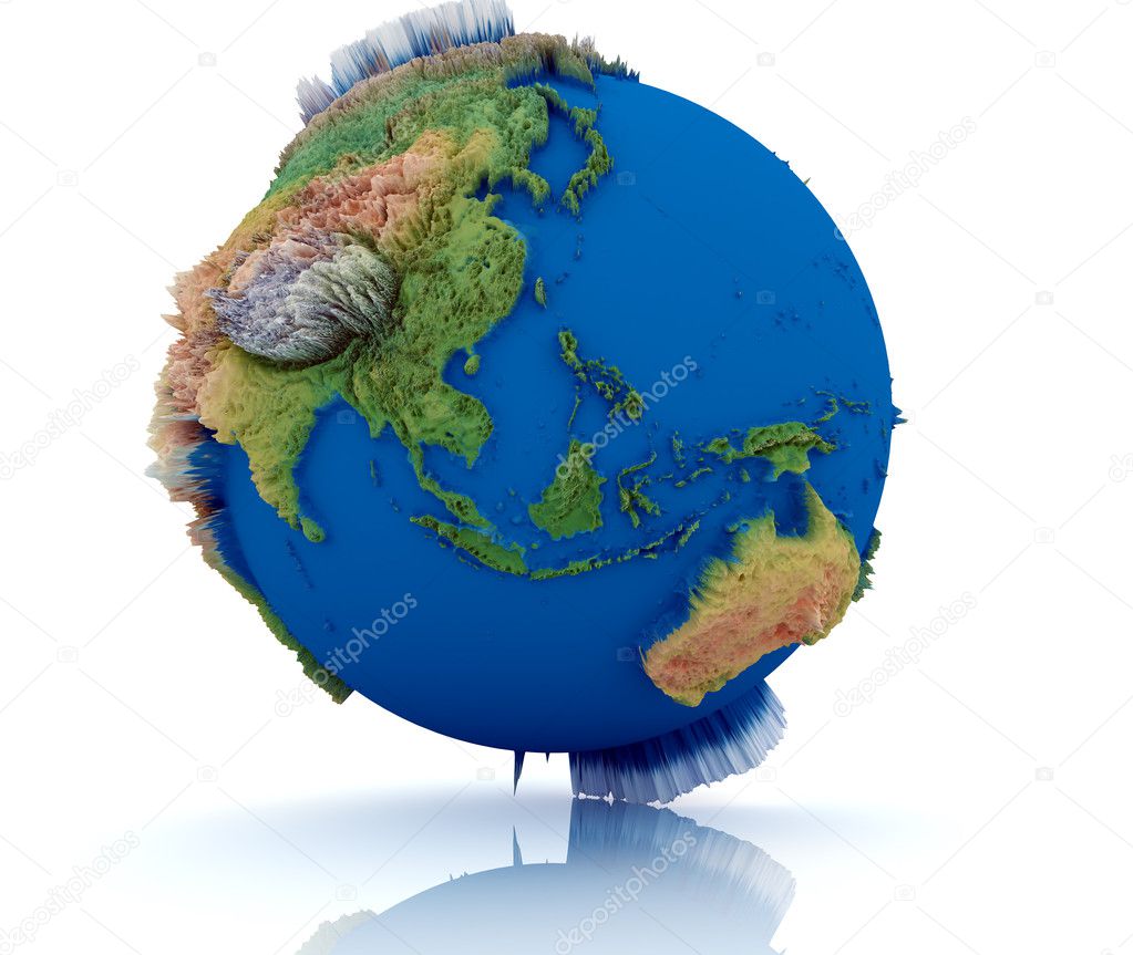 Earth isolated with white background
