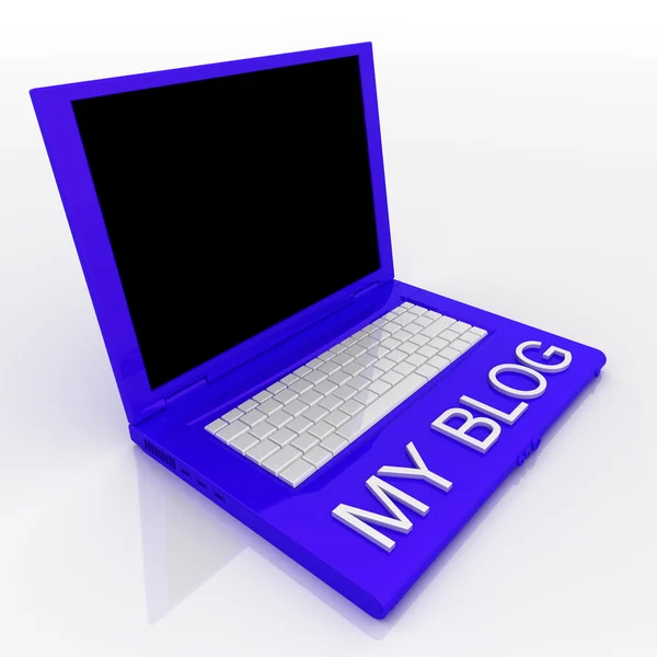 Laptop computer with word my blog on it — Stock Photo, Image