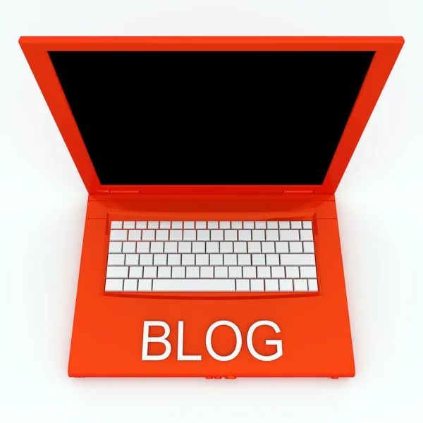 Laptop computer with word blog on it — Stock Photo, Image