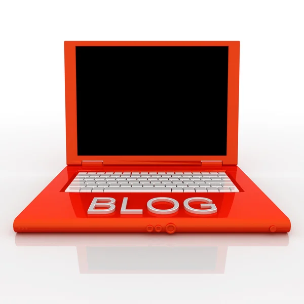 Laptop computer with word blog on it — Stock Photo, Image