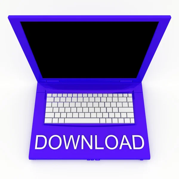 Laptop computer with word download on it — Stock Photo, Image