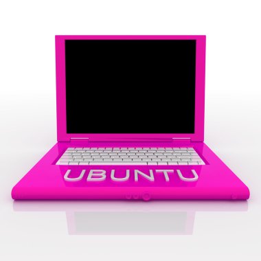 Laptop computer with ubuntu on it clipart