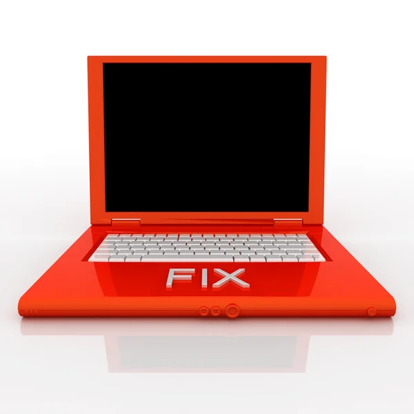 Laptop computer with word fix on it — Stock Photo, Image