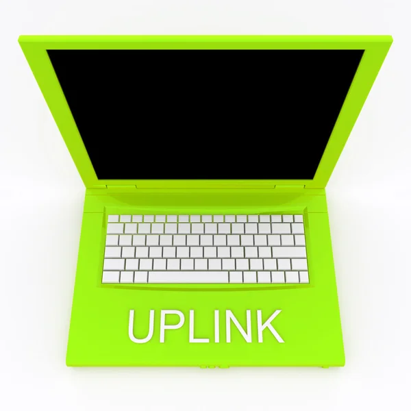 Přenosný počítač s slovo uplink na něm — Stock fotografie