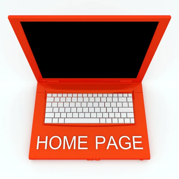 Computer portatile con la home page di parola su di esso — Foto Stock