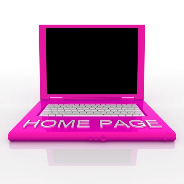 Computer portatile con la home page di parola su di esso — Foto Stock