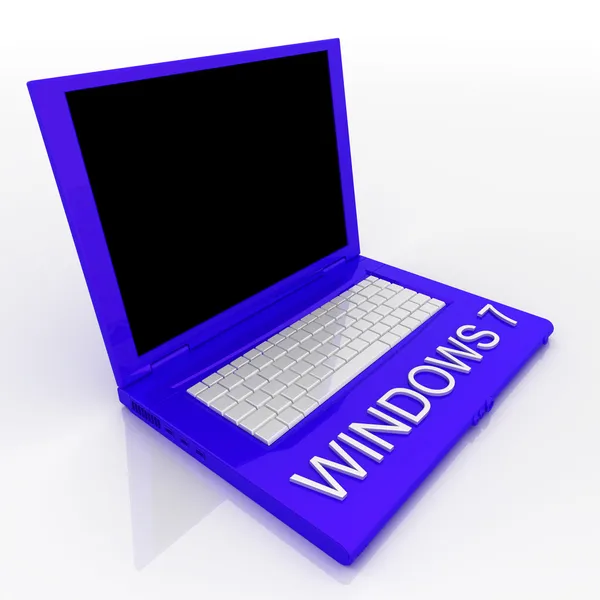 Laptopcomputer met windows 7 op het — Stockfoto