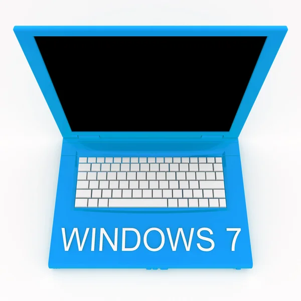 与 windows 7 的便携式计算机 — 图库照片