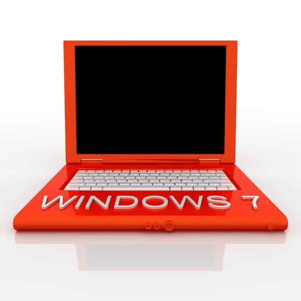 Laptopa z windows 7 na jej temat — Zdjęcie stockowe