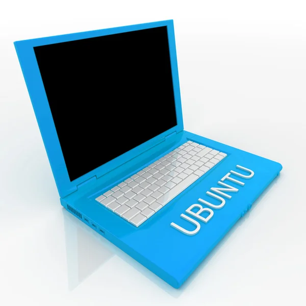 Комп'ютер ноутбука з Ubuntu на ньому — стокове фото