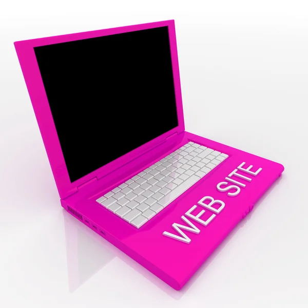 Computador portátil com o Web site da palavra nele — Fotografia de Stock