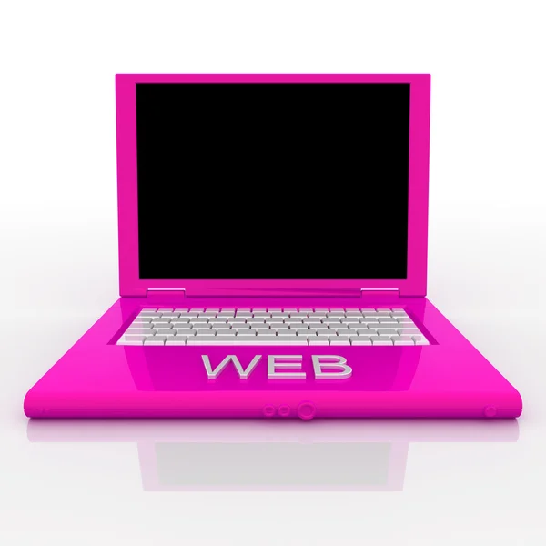 Laptop computer with word web on it — Stock Photo, Image