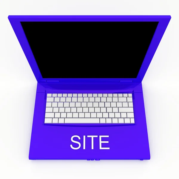 Ordenador portátil con sitio de palabras en él —  Fotos de Stock