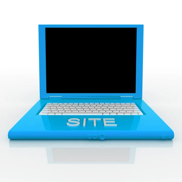 Laptop computer with word site on it — Stock Photo, Image