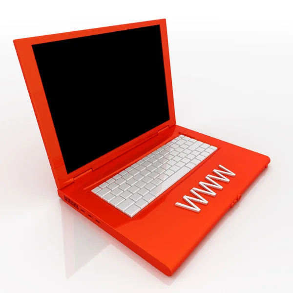Laptop mit Word-WWW drauf — Stockfoto