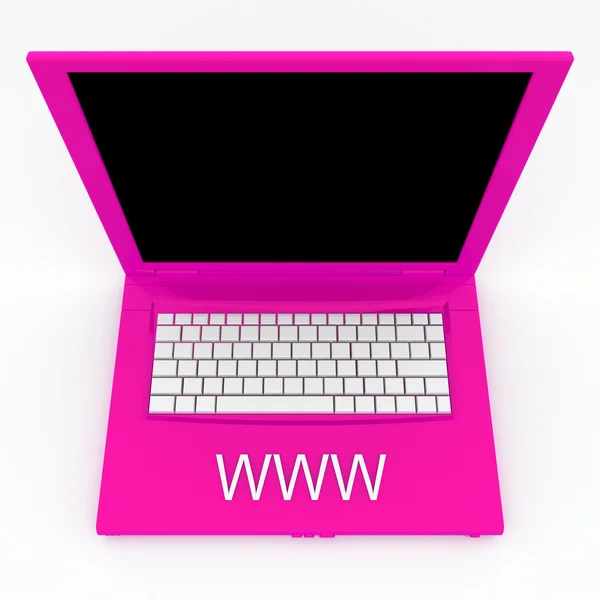 Computer portatile con parola www su di esso — Foto Stock