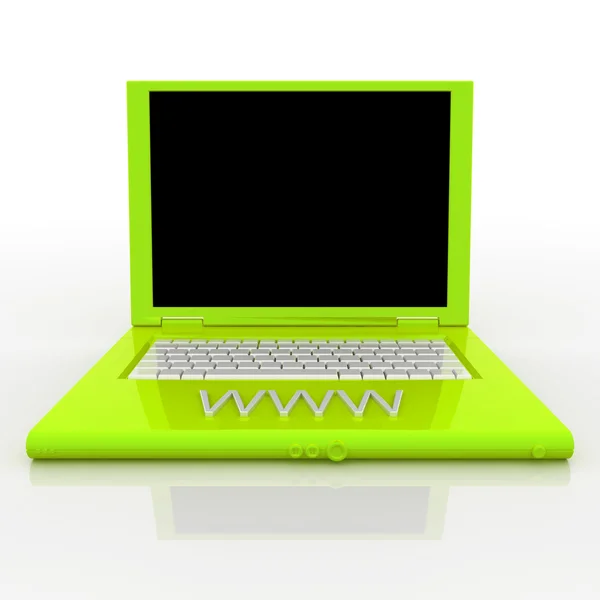 Computador portátil com palavra www nele — Fotografia de Stock