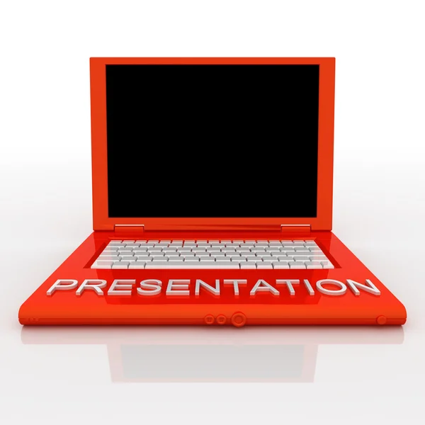 Laptop computer with word presentation on it — Stock Photo, Image