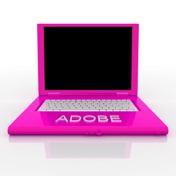 Laptop mit Word-Adobe drauf — Stockfoto