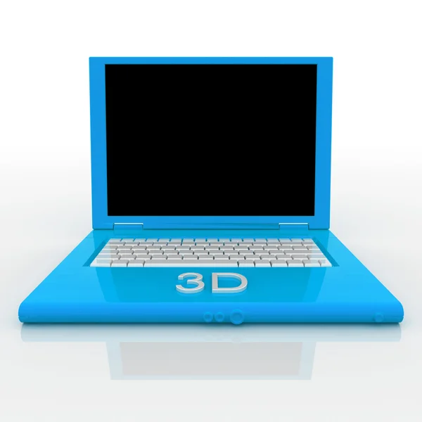 Laptop computer with word 3d on it — Stock Photo, Image