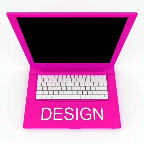 Computer portatile con word design su di esso — Foto Stock
