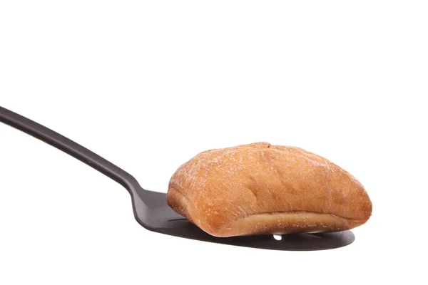 Brot auf einem Löffel — Stockfoto