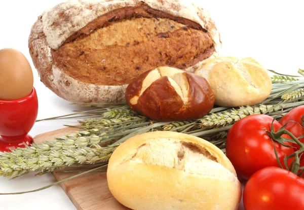 Verschillende broodjes en broodjes — Stockfoto