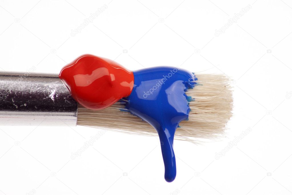 Dripping paint brush