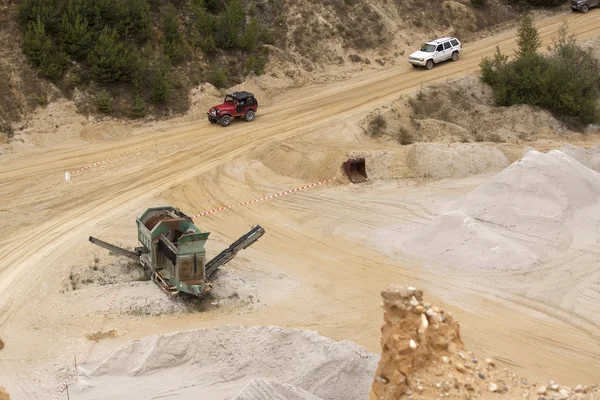Off road driving in a sand pit — Stock Photo, Image