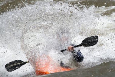 Man in kayak clipart