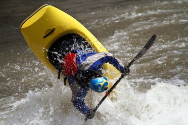 Man in kayak clipart