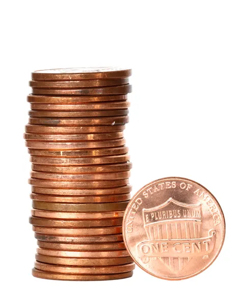 One cent coins — Stock Photo, Image