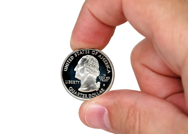 stock image Fingers holding coin